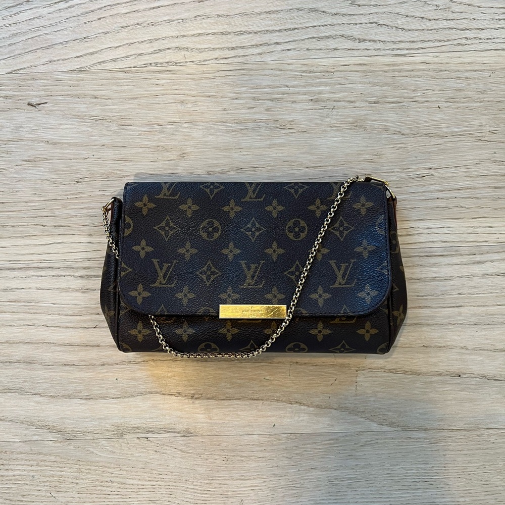 Vintage Louis Vuitton Favorite MM Monogram Mini Shoulder Chain Bag AUTHENTIC